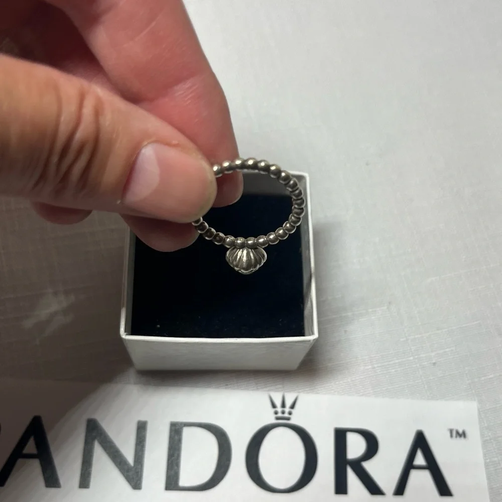 Pandora Silver Ring with Mint Green Gem. May birthday. Retired. Size 7 - Picture 7 of 8